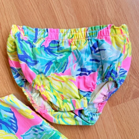 EUC Basically Brand New Lilly Pulitzer Baby Girl Dress + Bloomers-Banana Leaf - Picture 4 of 7